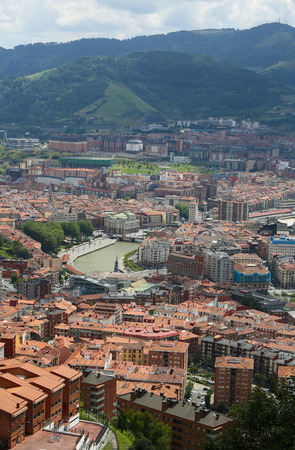 Panorama on the center of Bilbao, Basque country, Spain.の写真素材