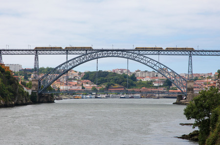PORTO, PORTUGAL - JUNE 3, 2014: Railway Bridge over the River Douro in Porto, Portugal.