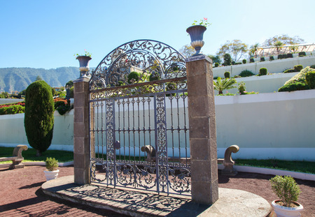 Wrought iron gate in the Jardines Marquesado de la Quinta Roja in La Orotava, Tenerife, Spain