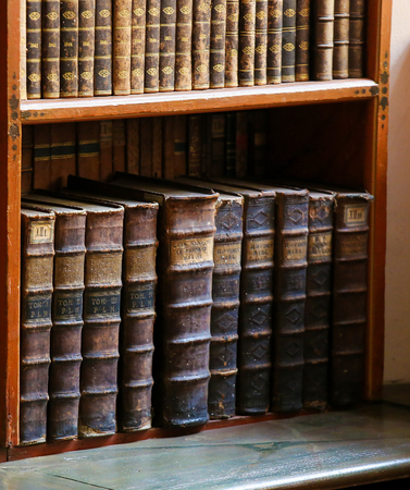 Antique books in the Library of Prague, Czech Republic.のeditorial素材