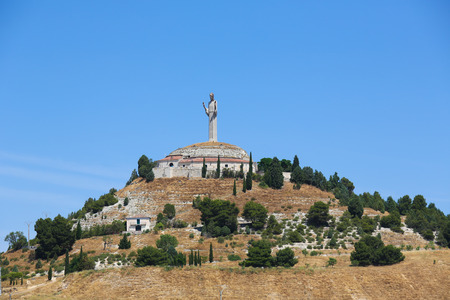 The Cristo del Otero (Christ of the Knoll) is a large sculpture and symbol of the city of Palencia in Spain, located on a knoll (otero) on the outskirts of the city.の写真素材