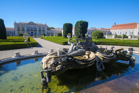 Fountain at the Palace of Queluz, a Portuguese 18th-century palace in Sintra Municipality, Lisbon District.のeditorial素材