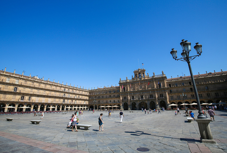 The Plaza Mayor (Main Plaza) in Salamanca, Spainのeditorial素材