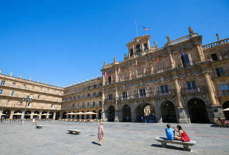 The Plaza Mayor (Main Plaza) in Salamanca, Spainのeditorial素材
