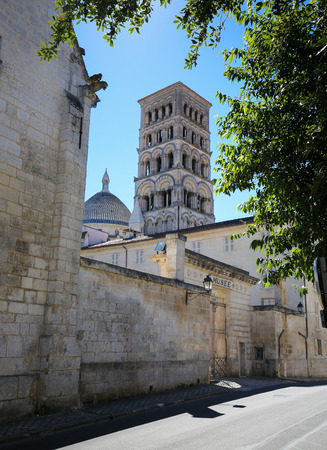 Romanesque Cathedral and Museum of Angouleme, capital of the Charente department in France.のeditorial素材