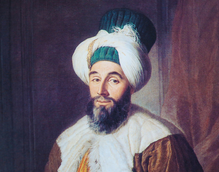 BRUSSELS, BELGIUM - NOVEMBER 3, 2016: Portrait of Pasha Mehmed Said, painting by Jacques Andre Joseph Aved created in 1742.のeditorial素材