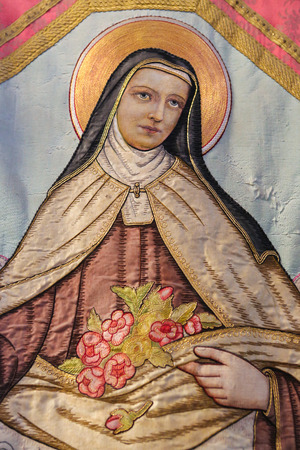 Portrait of Saint Therese of Lisieux, a Roman Catholic French Discalced Carmelite nun widely venerated in modern times.のeditorial素材