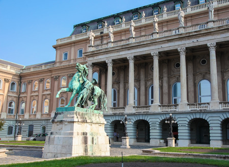 Equestrian Statue at Buda Castle or the Royal Palace in Budapest, Hungaryのeditorial素材