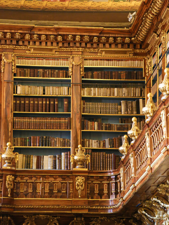 Old books in the Library of Strahov Monastery, Prague, Czech Republicのeditorial素材