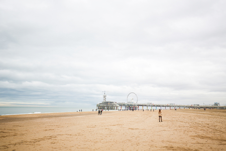 The Scheveningen Pier is a pleasure pier in the Dutch resort town of Scheveningen near The Hague.のeditorial素材