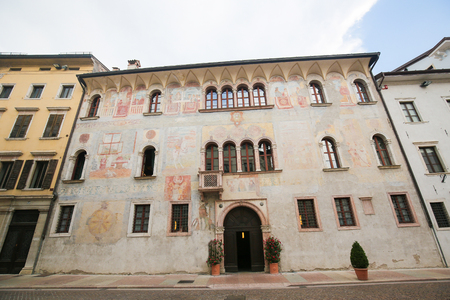 Typical houses in the historical center of Trento, Trentino, Italyのeditorial素材