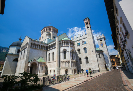 Romanesque Trento Cathedral or Cathedral of San Vigilio in Trento, Trentino, Italyのeditorial素材