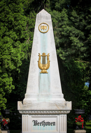 Grave of Ludwig von Beethoven in Zentralfriedhof Cemetery in Vienna, Austriaのeditorial素材