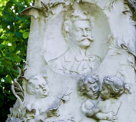 Grave of Johan Strauss in Zentralfriedhof Cemetery in Vienna, Austriaのeditorial素材