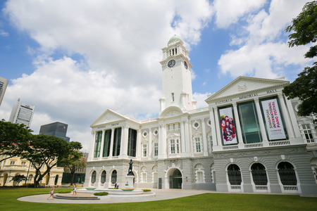 Victoria Theatre and Concert Hall, the former Town Hall built in 1862, in the Central Area of Singapore.のeditorial素材