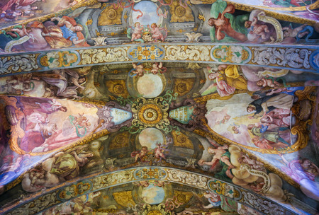 17th Century Frescoes in the Church of Saint Nicholas and Saint Peter Martyr in Valencia, Spainのeditorial素材