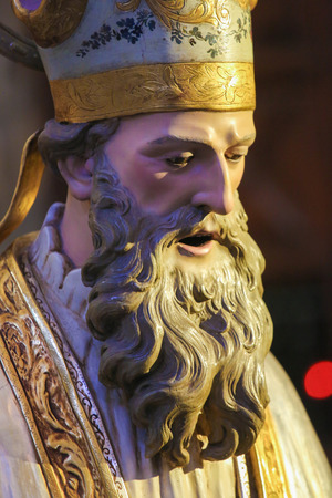 Bust of Saint Nicholas of Bari in the Church of Saint Nicholas and Saint Peter Martyr in Valencia,...