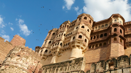 Mehrangarh or Mehran Fort (15th Century), located in Jodhpur, Rajasthan, is one of the largest forts in Indiaのeditorial素材