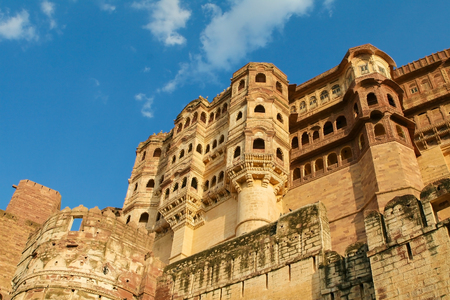 Mehrangarh or Mehran Fort (15th Century), located in Jodhpur, Rajasthan, is one of the largest forts in Indiaのeditorial素材