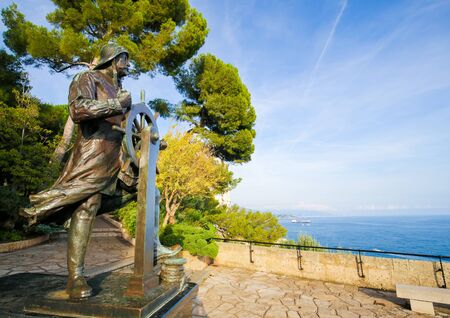 Statue of Prince Albert I, as a sailor in St Martin Gardens in Monaco. Albert was monarch of the Principality of Monaco between 1889 and 1922.のeditorial素材