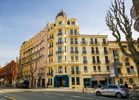 Neoclassical buiding in the center of Nice, France.のeditorial素材