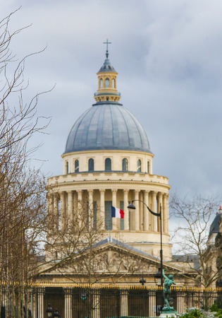 View on the Pantheon, a famous building in the Latin Quarter in Paris, Franceの写真素材