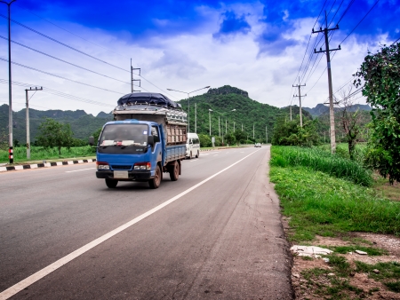 Road and transport in the province of Thailandの写真素材