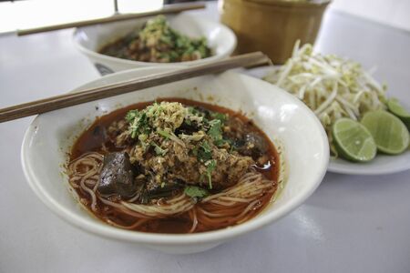 Thai spicy noodleの写真素材