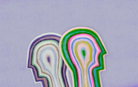 Contrast different depression sadness and bipolar disorder concept painting, surreal artwork,...