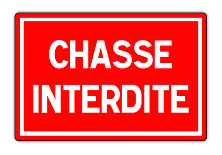 Road sign in France: no hunting signの写真素材