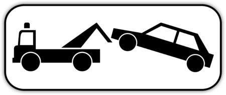Road sign in France: prohibition parking - do not park - impoundの写真素材