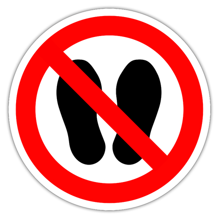 Road sign in France: do not walk - no walkingの写真素材