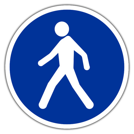 road sign in France and Germany: Pedestrian crossingの写真素材