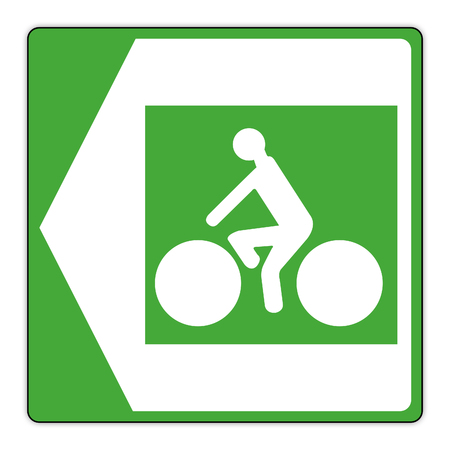 Direction and road sign for the greenway in France (bike path sign)の写真素材
