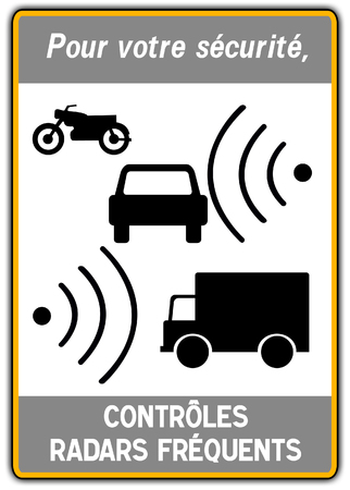 Radar signal and control on a road in Franceの写真素材