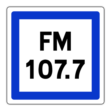 road sign in France: radio frequencyの写真素材