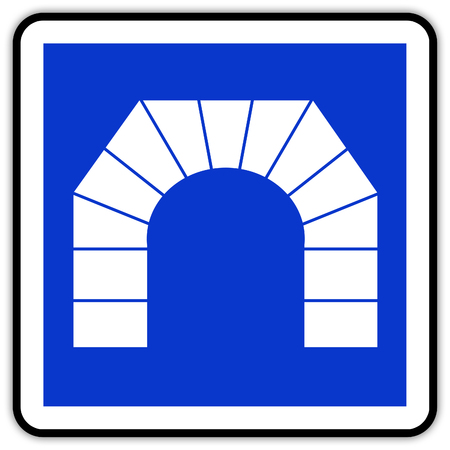 road sign in France: tunnelの写真素材