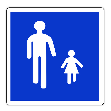 Road sign in France: pedestrian zone - traffic signal Pedestrians on the road - pedestrian on crosswalkの写真素材
