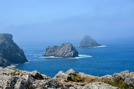 rocky coastal scenery around Pointe de Pen-Hir at the Crozon peninsula in Brittany, Franceの写真素材