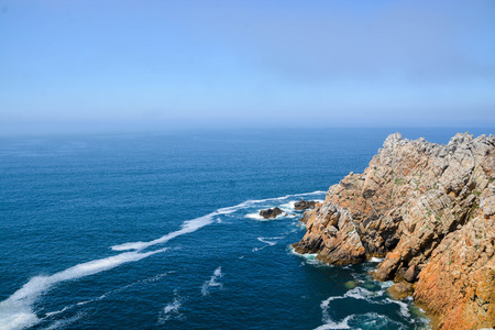 rocky coastal scenery around Pointe de Pen-Hir at the Crozon peninsula in Brittany, Franceの写真素材