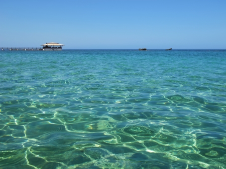 Caribbean sea with cloudless sky                      の写真素材