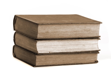 Three old book in pileの写真素材