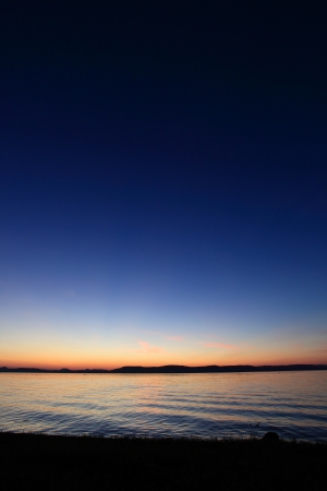 Beautiful sunset at Lake Balaton, Hungaryの写真素材