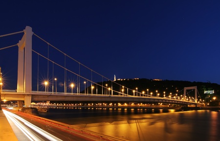 Budapest the capital city of Hungary in night at Danubeの写真素材