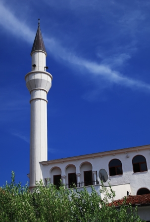 Mosque tower in Ulcinj, Montenegroの写真素材