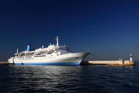 Huge maritime ship at the harbour in greeceの写真素材