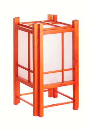 Japanese table lamp on white backgroundの写真素材