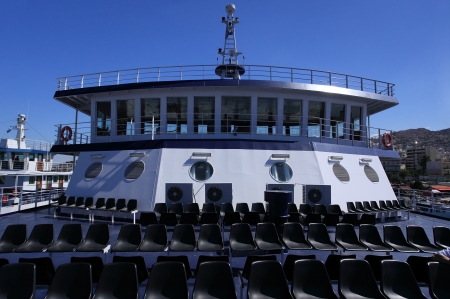 On board of a modern shipの写真素材