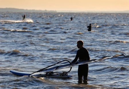Windsurf competition in Hungary on Balaton lakeのeditorial素材