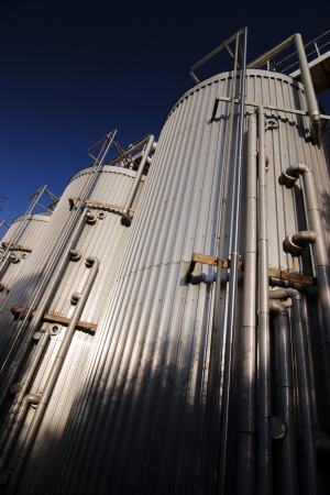Stainless storage tanks in chemical industryの写真素材